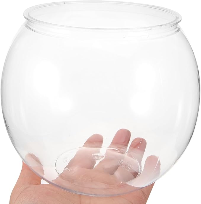 VICASKY Fish Bowl Goldfish Tank Round Bowls Large Small - Transparent Aquarium Terrarium Hydroponic Planter for Centerpieces Decor Desktop Fishbowl Unbreakable Transparent Pet Round Fish Tank Decor