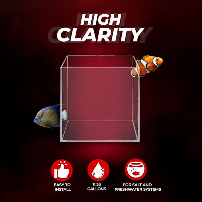 Aquatop High Clarity Low Iron Glass Cube Aquarium - Up to 11.3 Gallons - High-Grade German Silicone - Ideal for Salt and Freshwater Aquariums