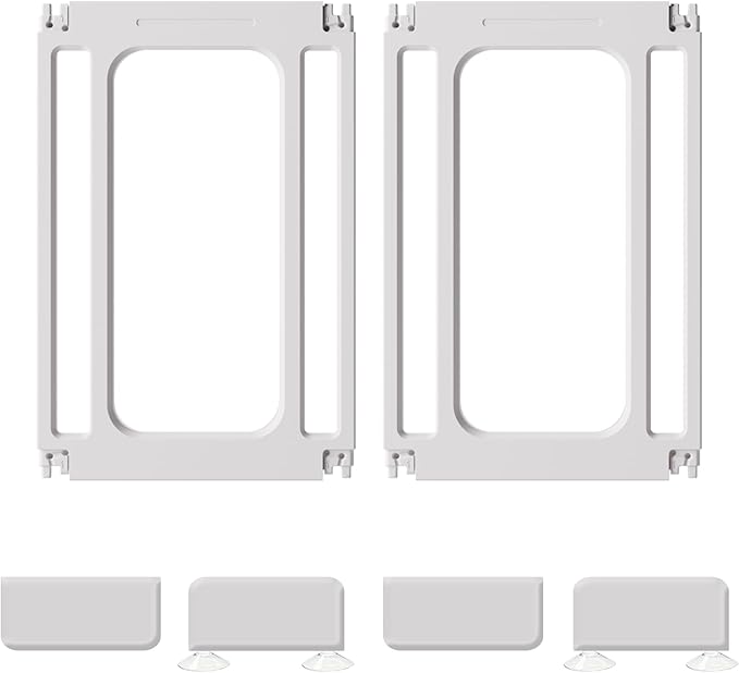 Jalove Clear Acrylic Dog Playpen Indoor, 24" H Plastic Dog Play Pen with Window, Pet Playpen for Puppy Cat Rabbit Ferret, Small Dogs Fence Crate Kennel, Whelping Cage (White, 2 Panels)