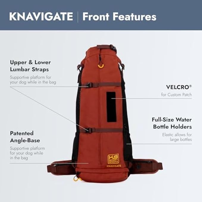 K9 Sport Sack Knavigate - X-Large, Dune - Ideal for Dogs with 23-25” Back Length - Adjustable, Backpack-Style Carrier with Internal Frame & Padded Hip Belt