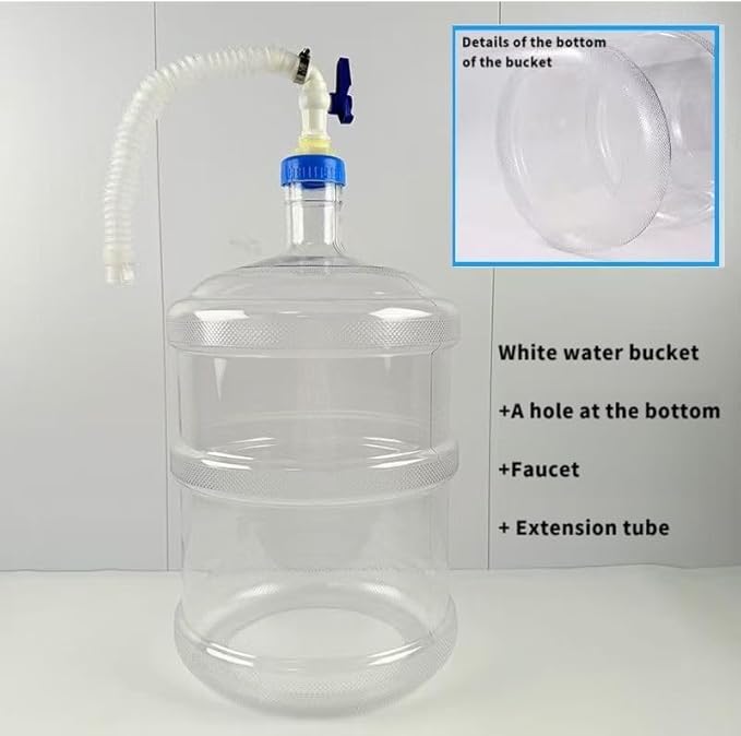 5 Gallon Upcycled Aquarium Kit with Wooden Stand - Eco-Friendly Fish Tank Starter Kit with Easy Drain Valve & Feeding Port for Betta, Turtle or Terrarium
