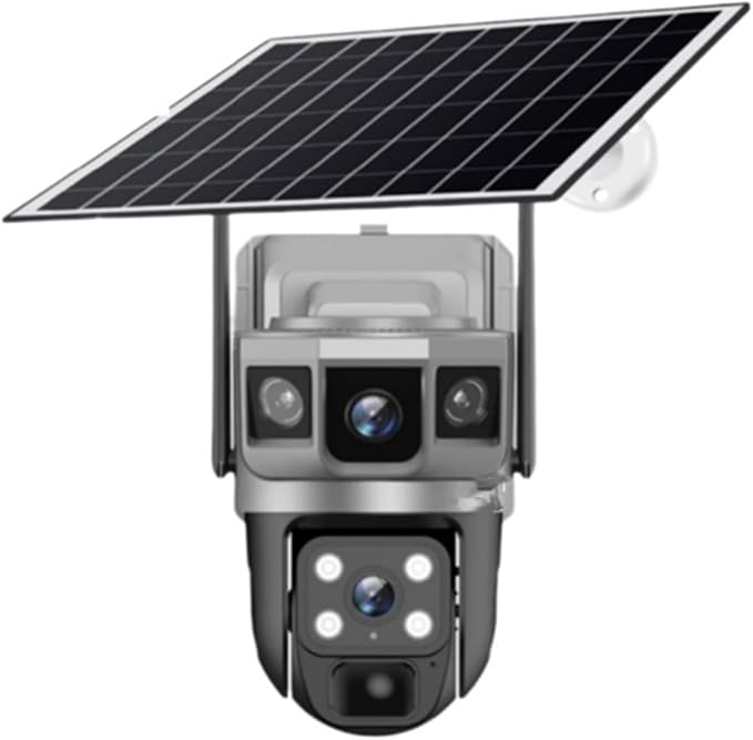 for Outdoor Camera Battery CCTV Monitor 4G SIM Card Network IP Security Pet Camera Motion Detection 3 Screen PTZ Camera(4G CCTV No Card)