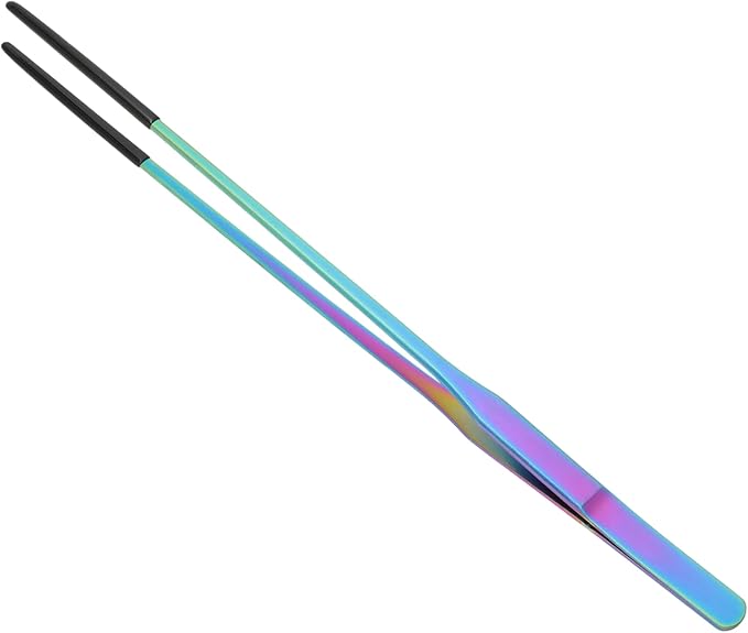 Reptile Feeding Tongs, Stainless Steel Lizard Feeding Tongs, Aquarium Straight Feeding Tweezers for Reptiles W/Rubber Tip, Terrarium Feeding Tongs for Gecko,10.83", Assorted Color