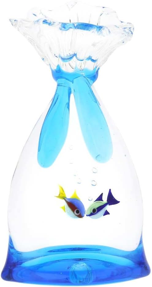 GlassOfVenice Murano Glass Aquarium Bag with Two Tropical Fish