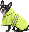 Waterproof Puppy Rain Jacket - Adjustable Reflective Dog Raincoat, Lightweight Dog Hooded Slicker Poncho Raincoats for Small to X- Large Dogs and Puppies (Neon Green, Small)