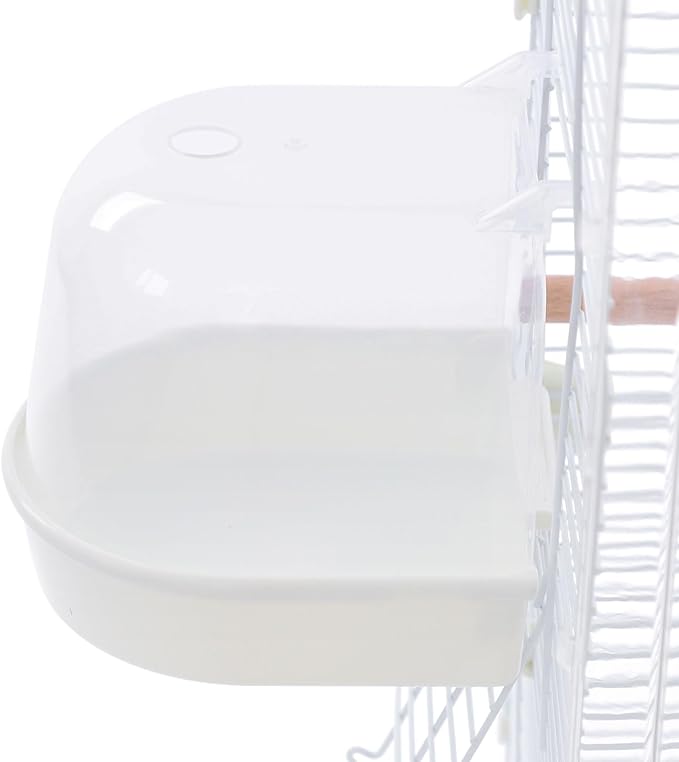 Two-Tier Bird Cage, 30 Inch Pigeons Parrot Birdcage with Safe Rotary Door Lock, White Parakeet Cage for Small to Medium Birds, Easy Access Double Doors. (F)