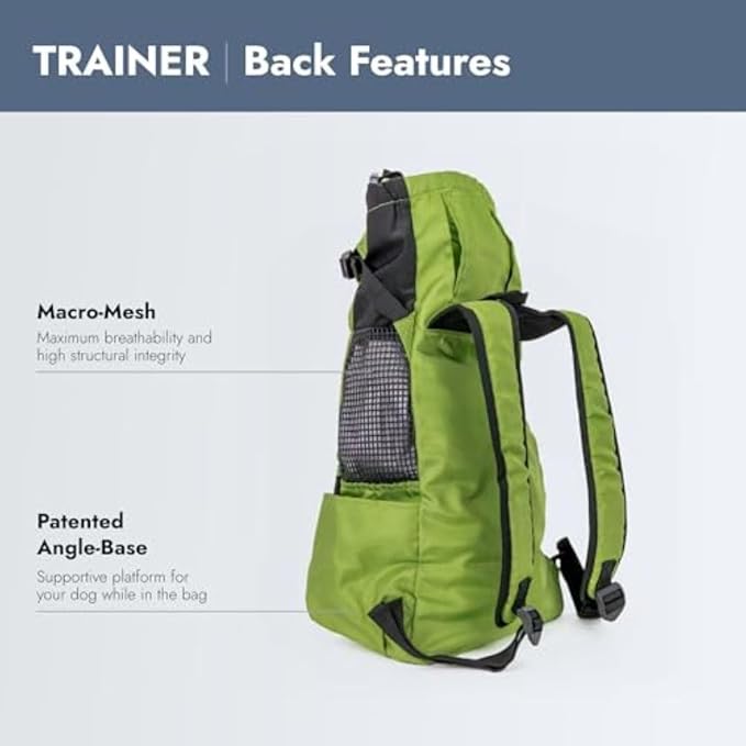 K9 Sport Sack Trainer - Medium, Greenery - Ideal for Dogs with 17-19” Back Length - Backpack-Style Training Carrier - Meant for Quick, Non-Strenuous Activities