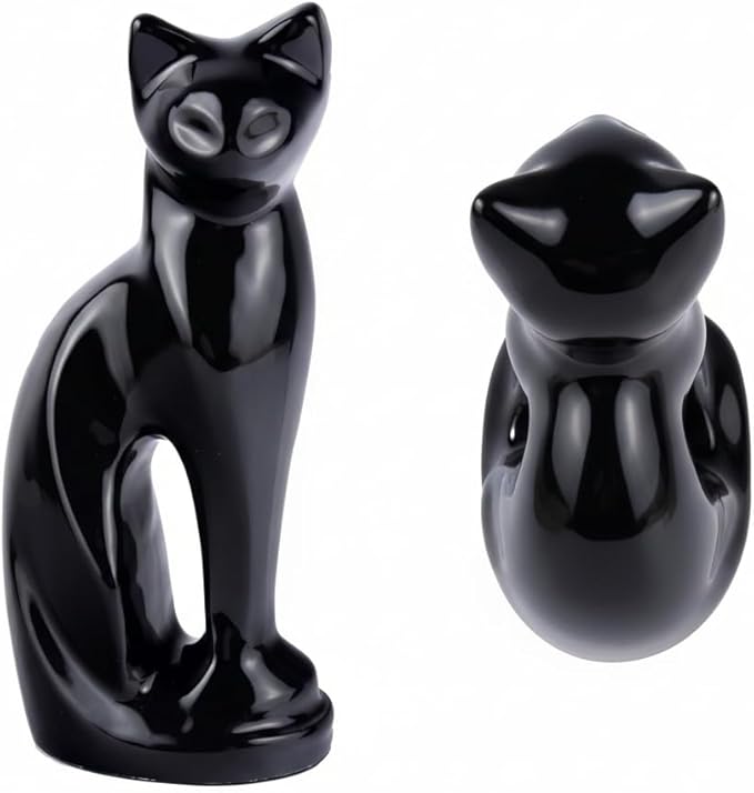 Cat Urns for Ashes - Pet Memorial Cat Urn Cat Memorial Gift, Pet Urn for Cat Ashes Keepsake Pet urns for Cats Ashes, Pet Ashes Urn, Pet Cremation Urn (Black)
