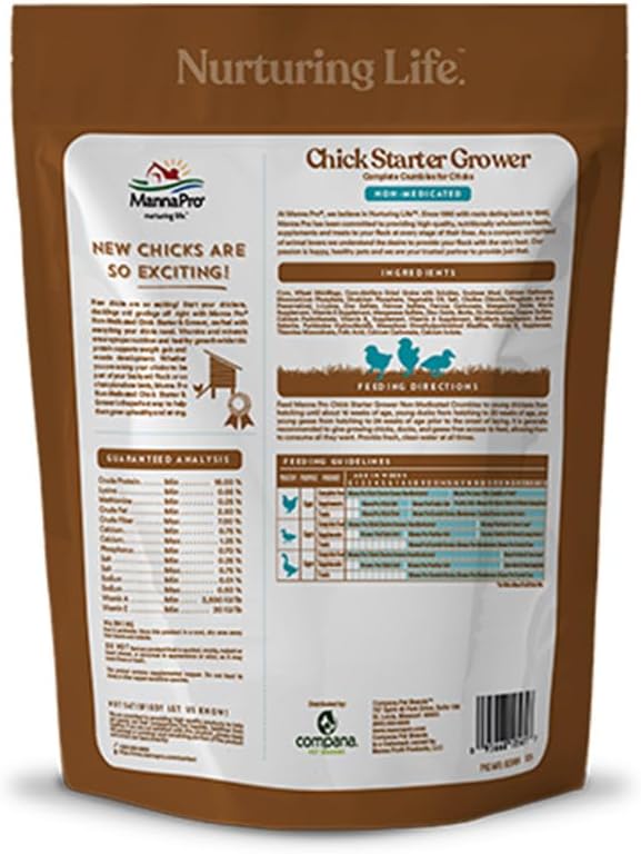 Manna Pro Chick Starter Feed, Non-Medicated Chicken Feed with Vitamins & Minerals, Complete Nutrition for Baby Chicks, 5 lb Bag
