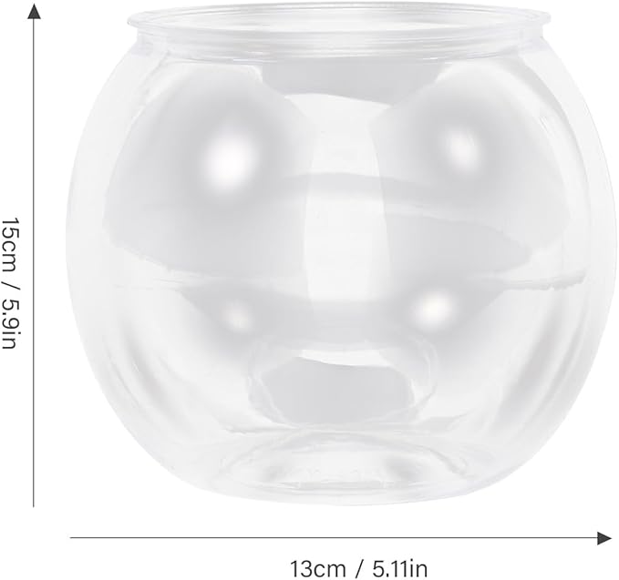 VICASKY Fish Bowl Goldfish Tank Round Bowls Large Small - Transparent Aquarium Terrarium Hydroponic Planter for Centerpieces Decor Desktop Fishbowl Unbreakable Transparent Pet Round Fish Tank Decor