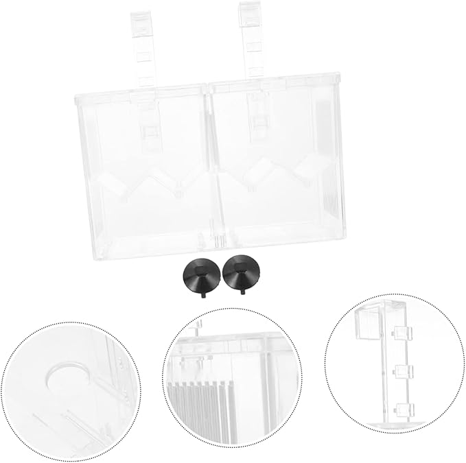 Happyyami 1pc Aquarium Dual Isolation Box Fish Breeding Box for Fish Hatching Incubator for Guppies and Shrimp Easy to Install Plastic Structure