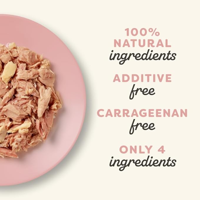 Applaws Natural Wet Cat Food in Broth, Limited and Natural Ingredients, High Protein with No Artificial Additives, Tuna Fillet & Salmon in Broth (10 x 2.12 oz Easy-Open Cups)