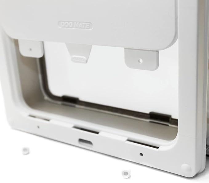 Dog Mate Lockable Large Dog Door (216) - Flap for Large Dogs and Cats, for UPVC, Wall and Wood, Securely Designed for Your Pets, White