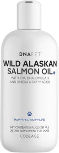 Wild Alaskan Salmon Oil for Dogs - EPA, DHA, Omega 3 & 6 Fatty Acids for Pets - Liquid Fish Oil Supplement for Dogs - All Breeds - 8 fl oz