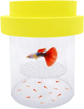 Floating Fish Breeding Box Acrylic Breeding Isolation Box for Aquarium Tank Hatchery Incubator Breeder Box for Baby Fish Betta Shrimp Clownfish Guppy (Yellow, Large)