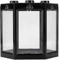 4.7 Inch Hexagonal Mini Aquarium Tank Leak-Proof Plastic Stackable Portable Fish Tank for Desk Decor Terrarium Habitat(Black)