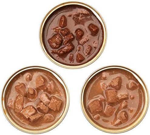 Amazon Brand - Wonder Bound Gourmet Wet Cat Food in Gravy Variety Pack (Turkey, Chicken, Beef), Poultry, Made in USA, 3 Ounce (Pack of 24)