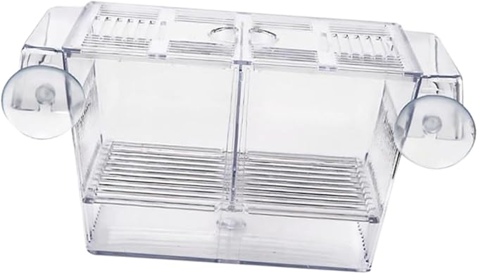 Happyyami Aquarium Incubation Box Fish Fry Breeding Tank Isolation Box Suction Cup for Freshwater Fish