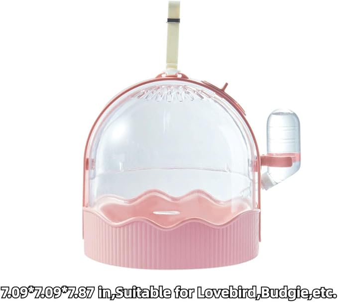 Pet Carriers Cage Portable Cage Parrot Bird Cage Outdoor Travel Camping Bird Parrot Cage with Water Bottle Bird Travel with Station Frame and Shoulder Strap Bird Travel Cage Bird Travel (Pink)