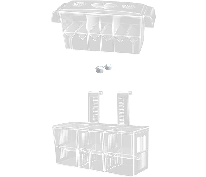 Hanging Breeding Tanks for Aquarium Small Fish Isolation Box Hatchery for Clear Spawning Aquarium Breeding Box with Detachable Wall
