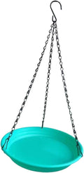 Hanging Bird Feeder and Waterer Tray Water Feeding Bowl Garden Decor with Chains Sturdy Birds Water Station for Backyard Yard, Green