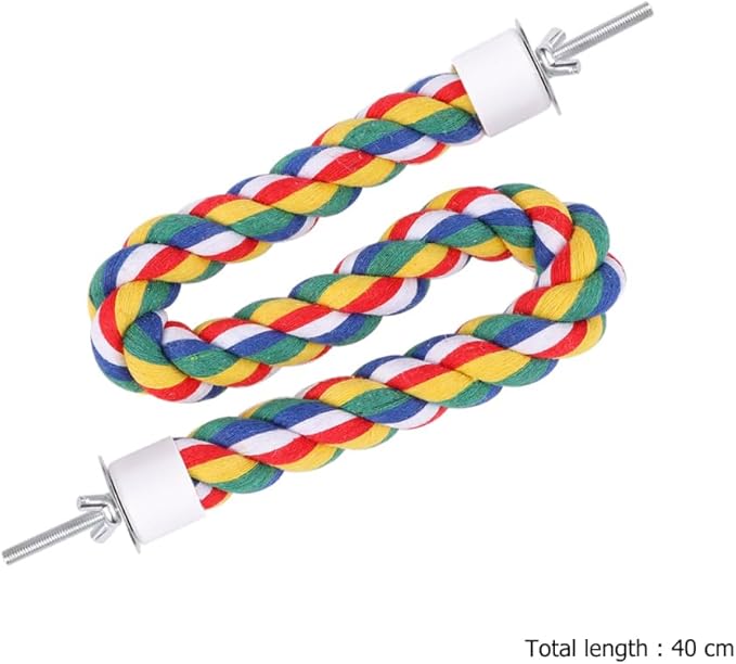 Parrot Rope Climbing Toy 18.5 Inch Cotton Rope Perch for Birds Cage Exercise and Chewing Toy for Parrots Budgies Cockatiels