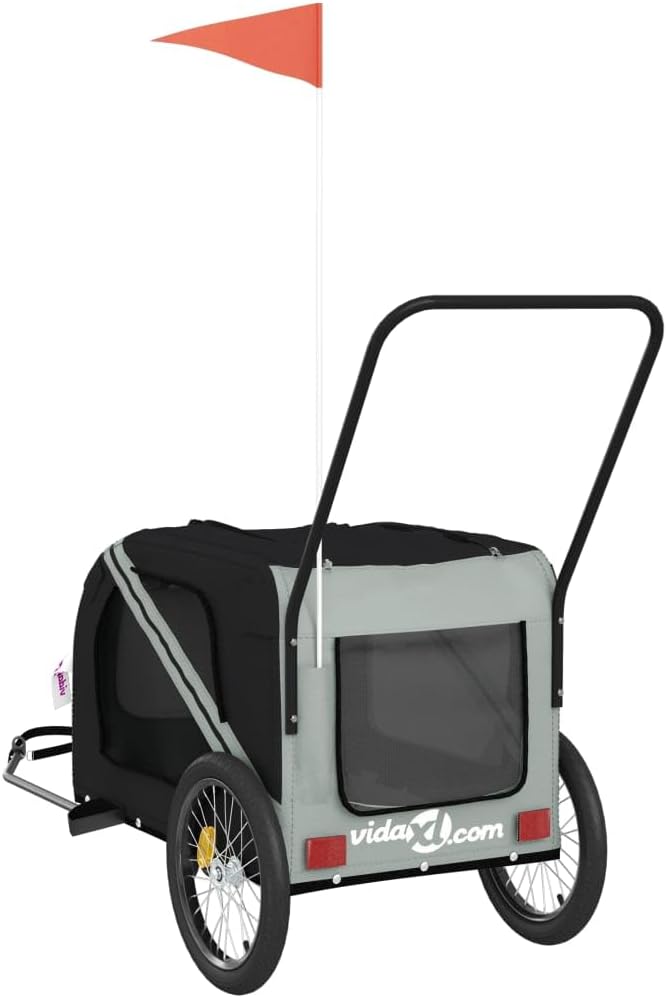 Pet Bike Trailer for Small Dogs, Durable Oxford Fabric with Weatherproof & Scratch-Resistant Design, Zippered Doors and Mesh Windows for Safe Outdoor Rides