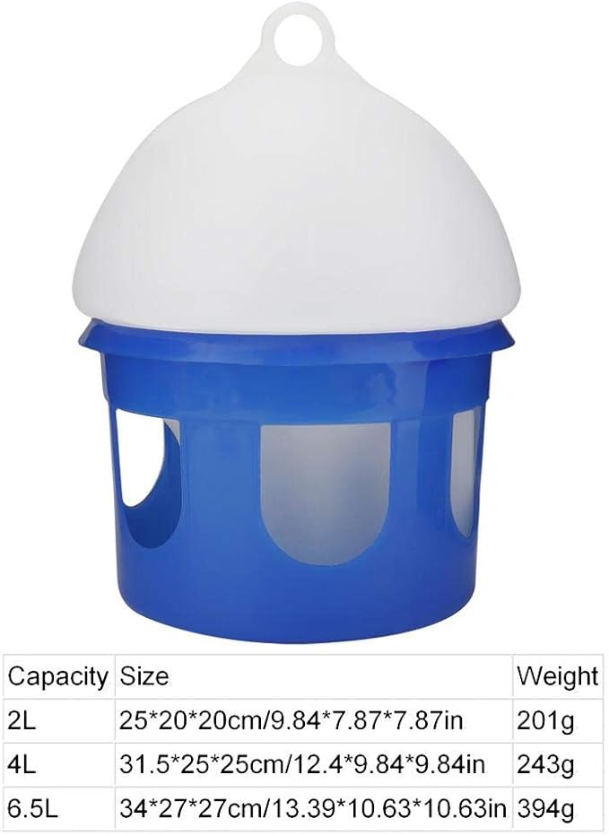 Automatic Large Capacity Bird Pigeon Feeder Water Dispenser Waterer for Pigeon Birds Watering(4L)