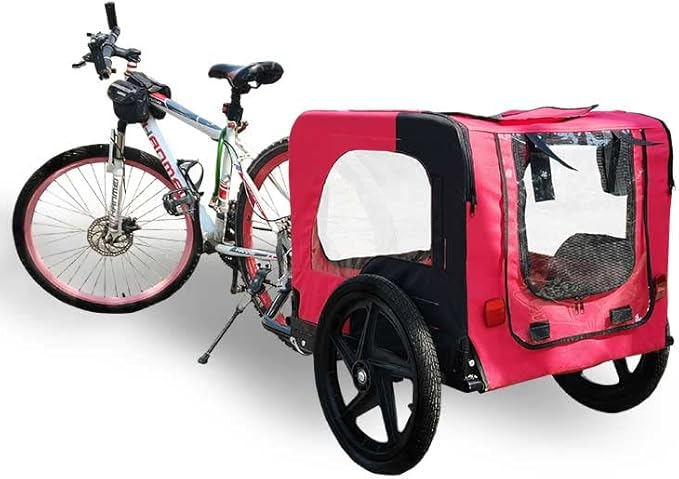 HomVent Dog Bike Trailer - Folding Pet Carrier Wagon with 16 Inch Wheels for Small and Large Dogs