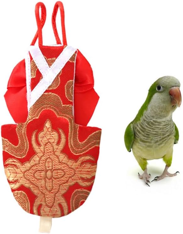 ERINGOGO Parrot Diaper Lightweight Bird Pant with Bowknot Pet Flying Suit Clothes for Cockatiel Parakeet Pigeon Easy to Wear and Clean