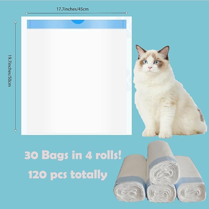 120 cat litter bag, an eco-friendly bag that can hold garbage -17.7 inches x 19.68 inches