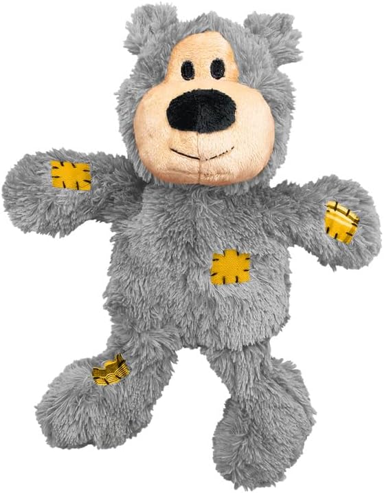 KONG Wild Knots Dog Toys 3 Pack – Bear, Giraffe & Tiger – Durable Plush Toys with Internal Knotted Rope & Squeaker – Soft Outside, Tough Inside – Ideal for Tugging & Chewing (Small/Medium)