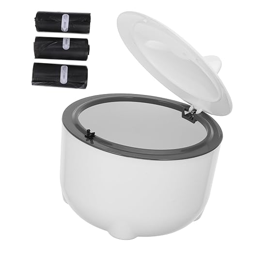 1Set Litter Disposal Bin Lid Operation Trash Bags Included Compact Plastic Waste Bin for Cat Litter Cute Desktop Trash Can for Tidy Space