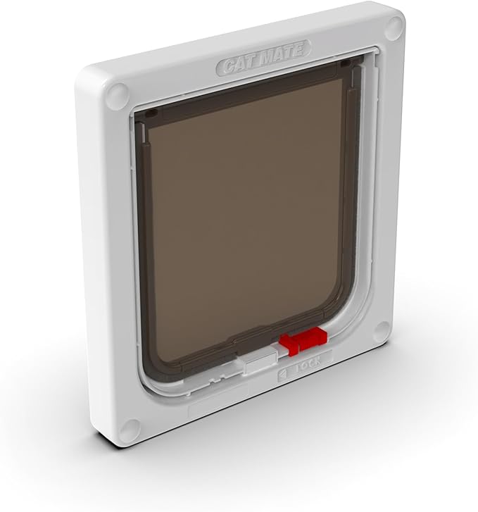 Cat Mate 2-Way-Locking Cat Flap (304) - Secure Lockable Door for Small to Medium Sized Cats, Easy to Install and Use, for Screen, UPVC and Wood, White