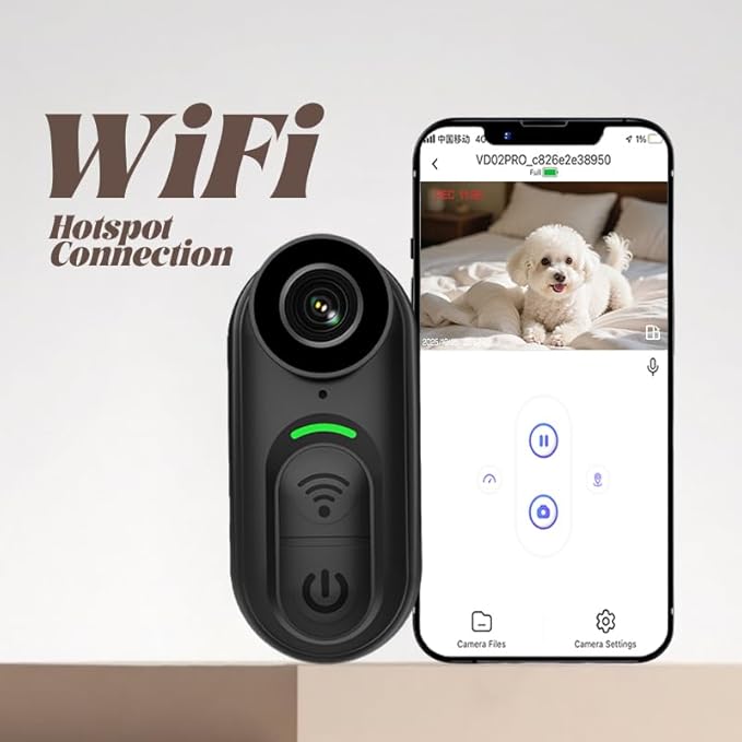 4K Pet Camera Real Video Record Photos with Phone App,Tiny Action Cameras for Dog and Cat,Pet Go Pro,Sport Cam