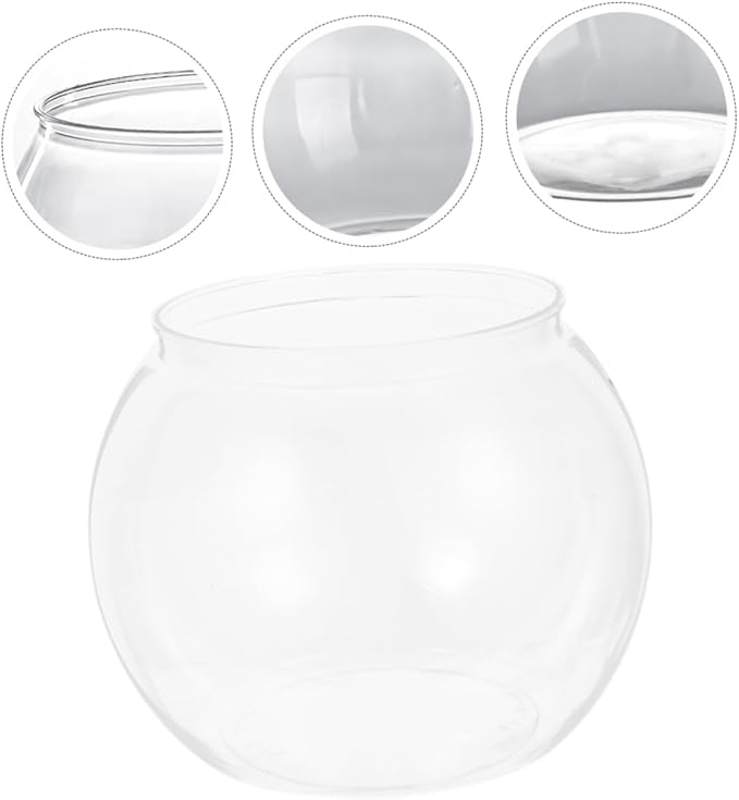 Transparent Small Plastic Fish Tank Aquarium Container for Betta Fish and Small Turtles Easy to Clean Portable Desktop Decor for