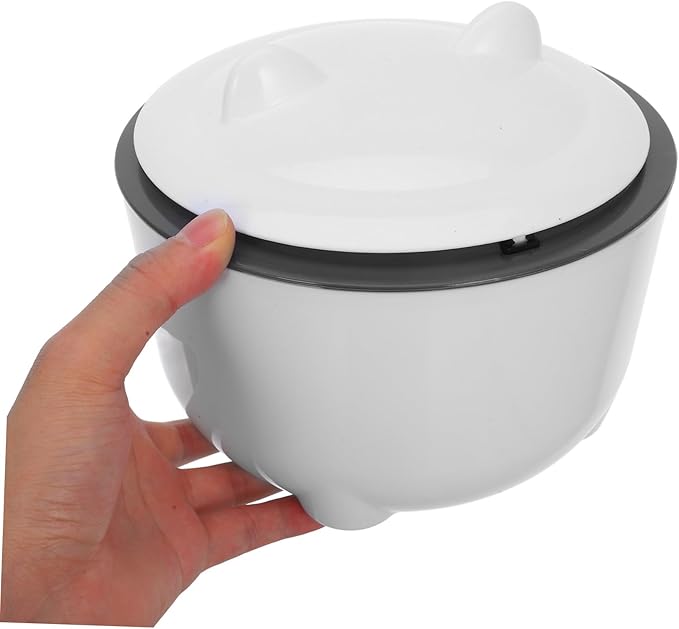 POPETPOP 1set Sealed Cat Litter Waste Container with Convenient One-Button and Trash Bags Design for Pet Waste Storage Grey Color Included