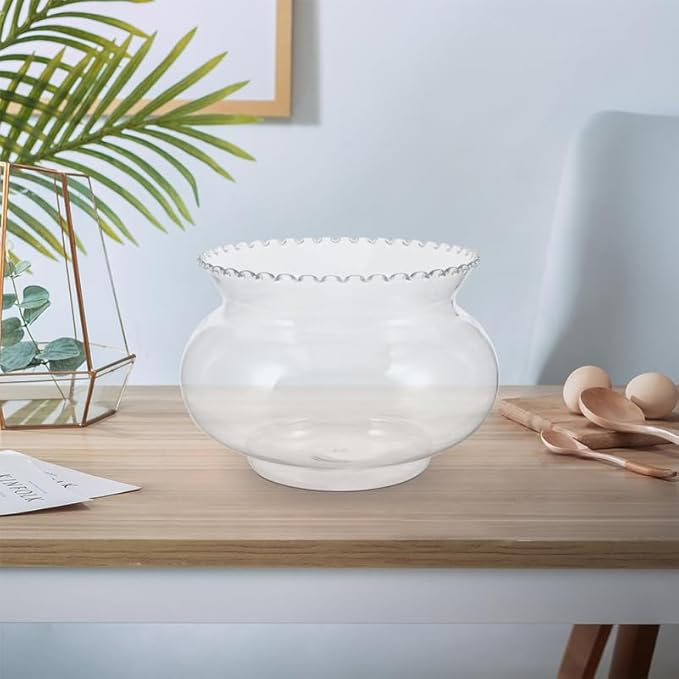 POPETPOP Multi-Function Desktop Fish Tank Clear Plastic Aquarium for Betta Fish and Goldfish with Unique Design for Home Office Plant Decoration and Viewing