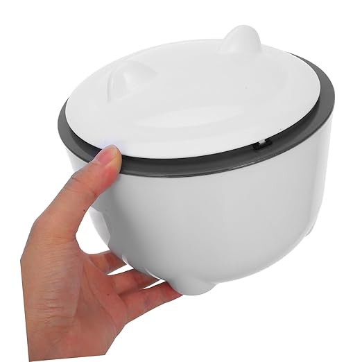 Sosoport Cartoon Style Cat Litter Trash Can Sealed Design One-Button Litter Box Lid Small Desk Waste Bin Pet Storage Container