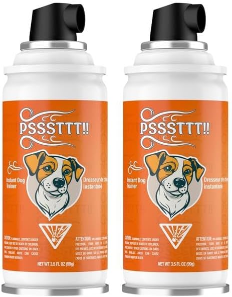 PSSSTTT! Dog Corrector Spray for Dogs 99g (2 Pack) - Effective Behavior Training for Dogs, Dog Fight Deterrent - Safe & Humane No Jump or Bark, Air Spray for Dogs, Air Horn for Training
