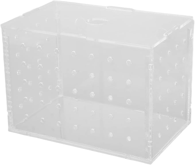 Fish Breeder Box, Aquarium Fish Breeding Box, High Transparency Acrylic Hatchery Incubator with Suction Cups for Baby Fish Shrimp Clownfish Isolation and Rearing (11 * 7 * 8CM)