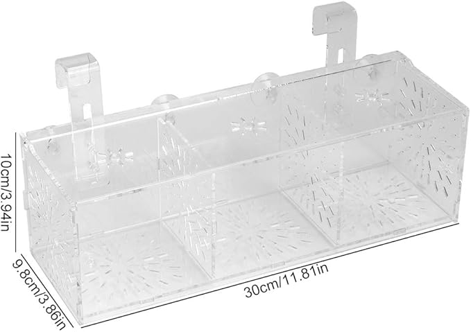 Fish Breeding Isolation Box Aquarium Acclimation Hatchery Incubator Acrylic Transparent Aquarium Hatchery Incubator Holder(30CM*10CM*10CM)