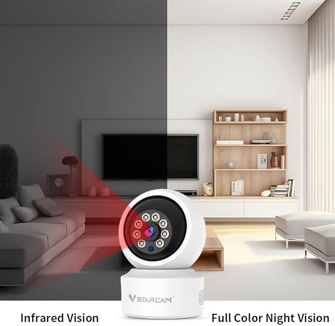 VSTARCAM Indoor Security Camera, Wireless Cameras for Home Security with Color Night Vision, 1080P HD, AI Motion Detection, 360° View Pan/Tilt, Two-Way Audio, Cloud Storage