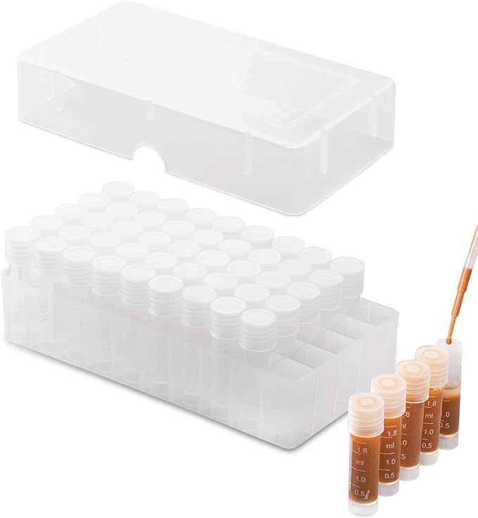 Aquarium Baby Brine Shrimp Dispense Storage Container Collection Tubes Kit for Brine Shrimp Hatchery 50 x 1.8 ml