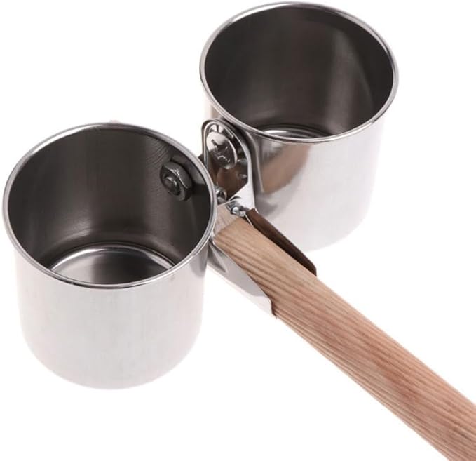 Stainless Steel Parrot Feeder and Birds Water Cup Set with Clip – Large Dual Bowl Bird Feeding Watering Supplies for Cage Use