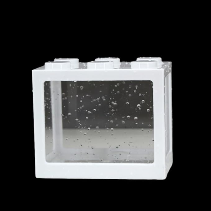 Mini Fish Tank Decorative Stackable Acrylic Small Fish Tank for Office Tea Table Decor Bowls White