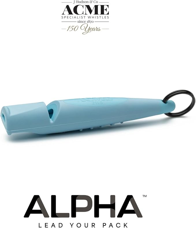 ACME Alpha 210.5 Professional Dog Training Whistle with Enhanced Ergonomic Grip. BPA-Free Plastic. 110 dBA. Standardized Frequency for Smaller Dogs. Weatherproof. Made in The UK (Baby Blue)