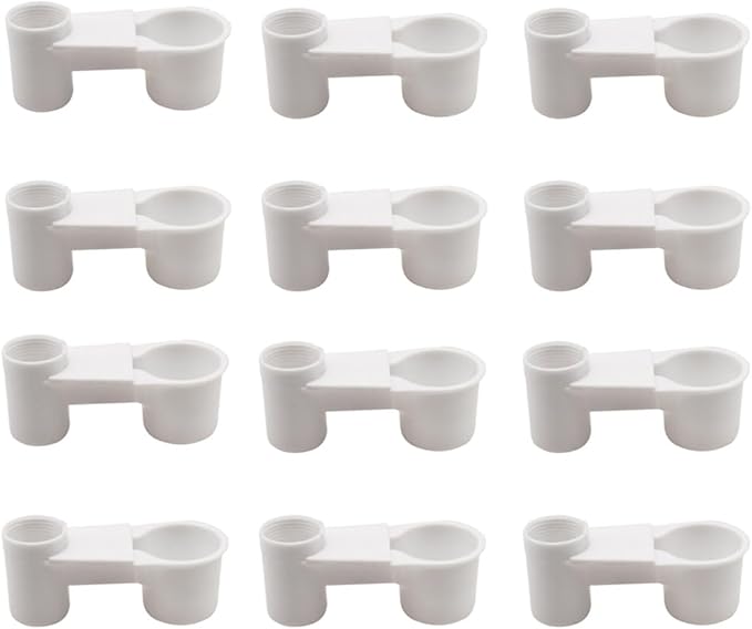 12Pcs Automatic Bird Drinker Feeder Plastic Soda Pop Water Bottle Cup or Pigeons Parrot Chicken Feeder Poultry Cage Cup Supplies (White)