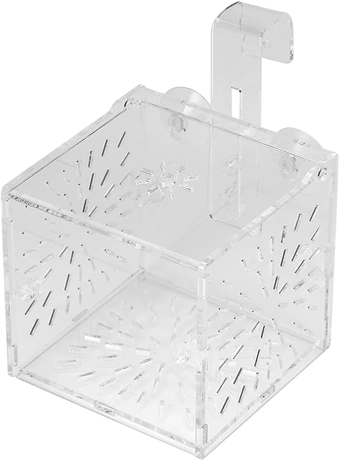 Fish Breeding Incubator, Fish Tank Hook Sucker Design Stable Fish Incubator Box for Breeding for Isolation(10CM*10CM*10CM)