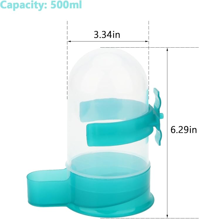 Hypeety Bird Automatic Water Bottle Parrot Drinking Water Feeder Bottle Waterer Feeder Bowl for Parakeet Hamster Mice Rat Gerbils